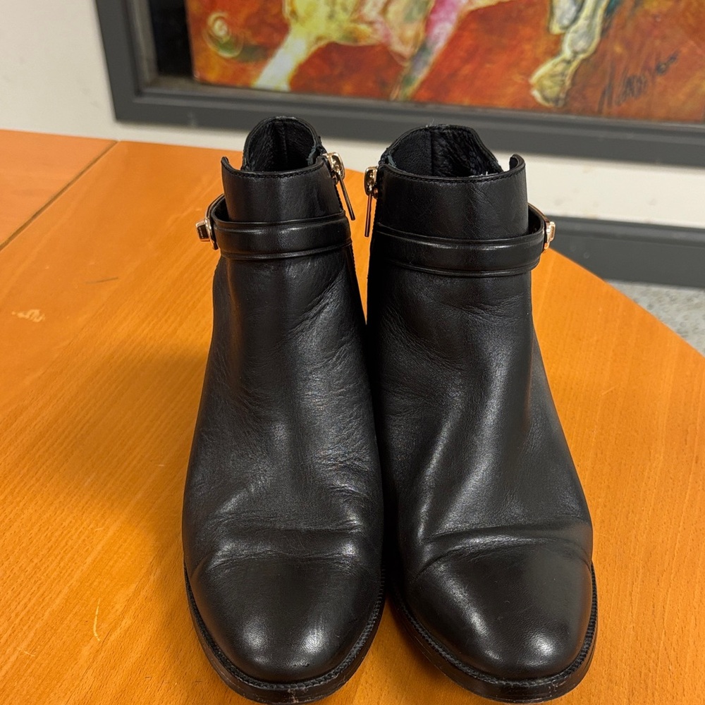 Coach Black Leather Ankle Booties